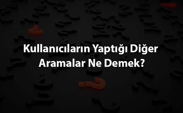 Kullanıcıların Yaptığı Diğer Aramalar Ne Demek?